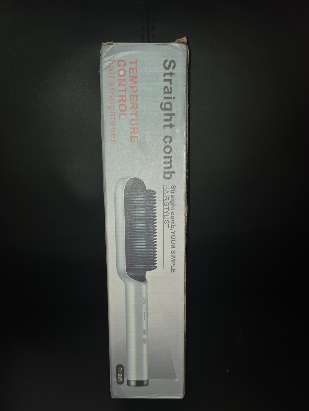 Temperature Control Hair Straightening Comb - Silver/Black